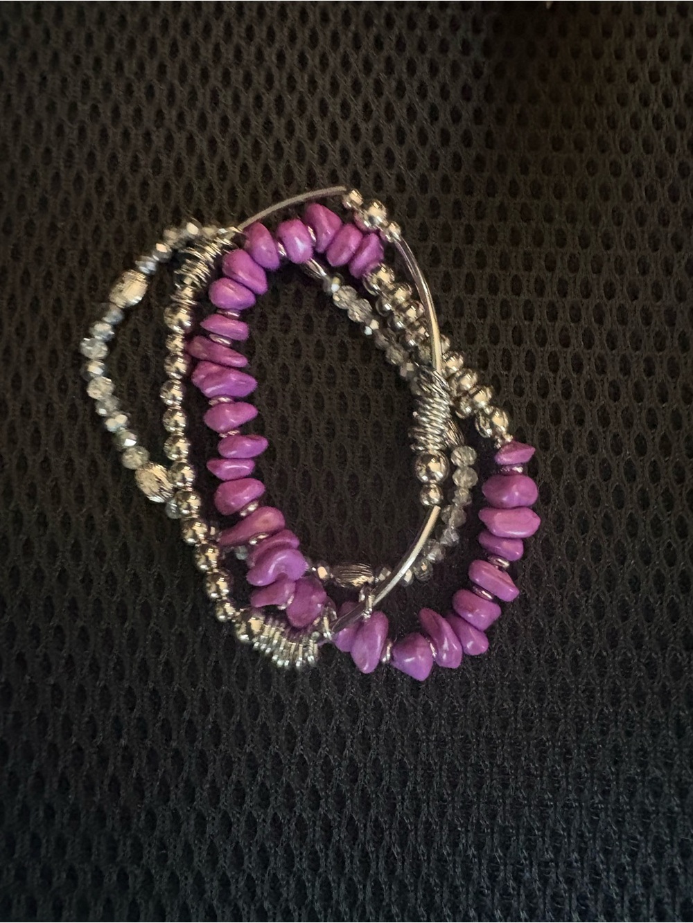 paparazzi Purple Beaded & Silver-Tone Layered Bracelet Set